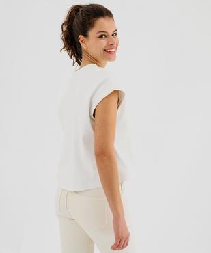 Tee-shirt sans manches en maille côtelée coupe oversize femme vue4 - GEMO 4G FEMME - GEMO