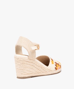 Sandales femme à talon compensé et bout fermé en jute vue4 - GEMO(URBAIN) - GEMO
