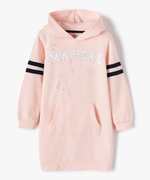 Robe fille forme sweat à capuche à motifs vue1 - GEMO (ENFANT) - GEMO