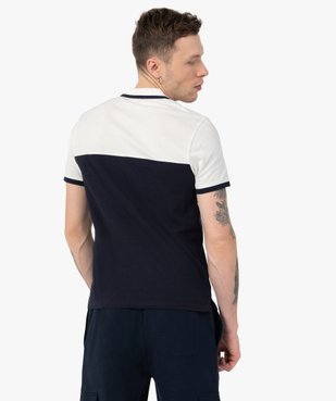 Polo homme bicolore à manches courtes vue3 - GEMO (HOMME) - GEMO