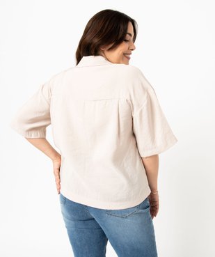 Chemise à manches courtes avec poches poitrine femme grande taille vue3 - GEMO 4G GT - GEMO