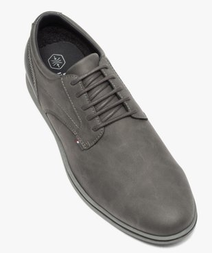Derbies homme unis à lacets et semelle amortissante vue5 - GEMO(URBAIN) - GEMO