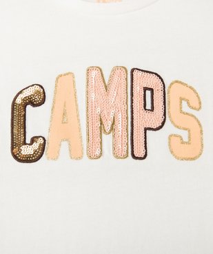 Tee-shirt fille à manches longues et motif brillant - Camps United vue3 - CAMPS UNITED - GEMO