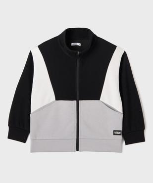 Sweat de sport tricolore fermeture zippée garçon vue2 - GEMO (ENFANT) - GEMO