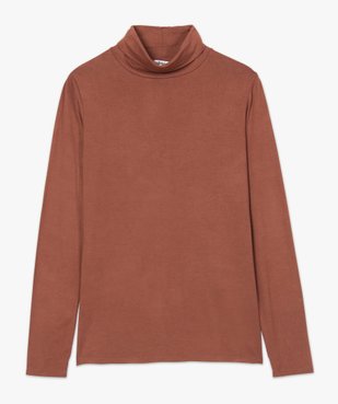 Tee-shirt femme uni avec col roulé et manches longues vue4 - GEMO(URBAIN) - GEMO