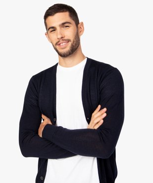 Gilet homme en laine fine Mérinos vue2 - GEMO (HOMME) - GEMO