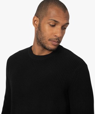 Pull homme en grosse maille à col rond vue2 - GEMO (HOMME) - GEMO