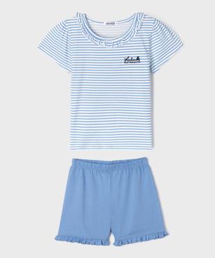 Pyjashort à volant avec haut rayé fille - LuluCastagnette vue6 - LULU CASTAGNETTE GEMO FOR GOOD - GEMO