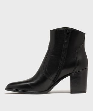 Bottines à talon dessus cuir femme - Tanéo vue3 - TANEO - GEMO