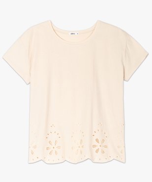 Tee-shirt femme à manches courtes avec bas brodé vue4 - GEMO(FEMME PAP) - GEMO