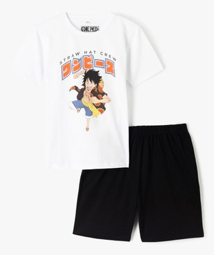 Pyjashort garçon bicolore avec motif poitrine - One Piece vue1 - ONE PIECE - GEMO