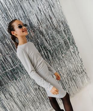 Robe manches longues coupe courte et ajustée en maille pailletée fille vue5 - GEMO (JUNIOR) - GEMO