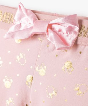 Legging fille imprimé têtes de Minnie dorées avec nœud satin vue2 - MINNIE - GEMO