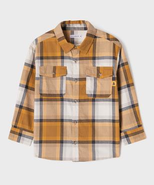 Chemise à manches longues en flanelle de coton à carreaux garçon - LuluCastagnette vue2 - LULUCASTAGNETTE - GEMO