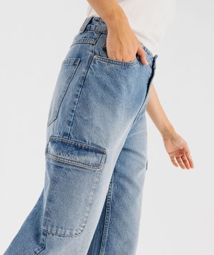 Jean cargo ample en denim de coton femme vue5 - GEMO 4G FEMME - GEMO
