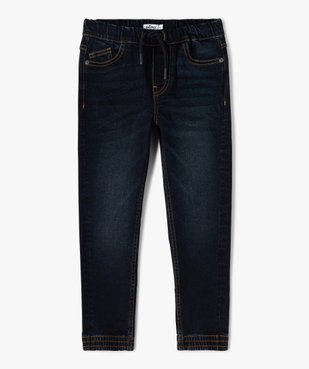 Jean garçon coupe Regular avec ceinture et bas de jambes élastiques vue1 - GEMO (ENFANT) - GEMO
