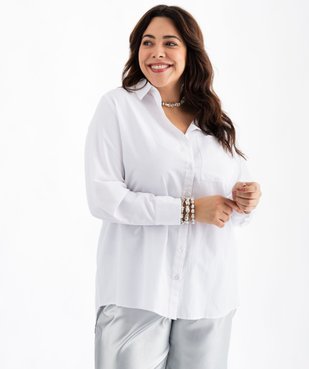 Chemise manches longues dos rallongé femme grande taille vue1 - GEMO (G TAILLE) - GEMO