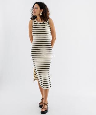 Robe débardeur à brassière intégrée à rayures femme vue1 - GEMO 4G FEMME - GEMO