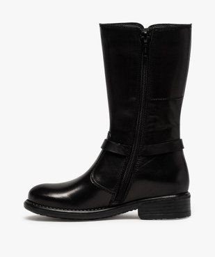 Bottes fille cavalières dessus cuir avec bride décorative vue3 - GEMO (ENFANT) - GEMO