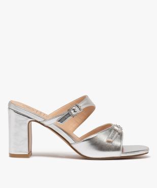 Mules à talon métallisées femme vue3 - FOLLOW ME - GEMO