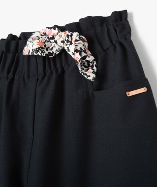 Pantalon fille ample en toile avec noeud à la taille - LuluCastagnette vue2 - LULUCASTAGNETTE - GEMO