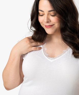 Tee-shirt femme sans manches avec finitions dentelle vue2 - GEMO (G TAILLE) - GEMO