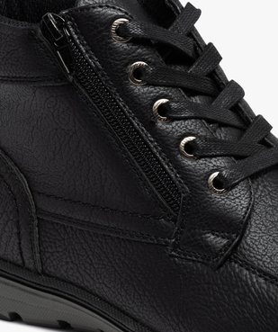 Boots homme confort unis à fermeture lacets et zip vue6 - GEMO (CONFORT) - GEMO
