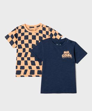 Tee-shirt à manches courtes imprimés bébé garçon (lot de 2) vue1 - GEMO 4G BEBE - GEMO