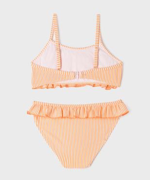 Maillot de bain 2 pièces à rayures et volants fille - LuluCastagnette vue4 - LULUCASTAGNETTE - GEMO