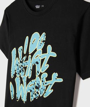 Pyjashort bicolore avec inscription graffiti garçon vue2 - GEMO 4G GARCON - GEMO