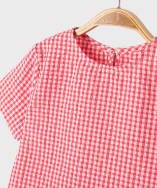 Blouse à manches courtes motif vichy bébé fille vue4 - GEMO(BEBE DEBT) - GEMO