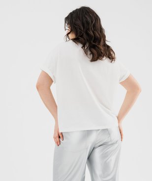 Tee-shirt manches courtes à motif coeur femme grande taille vue3 - GEMO (G TAILLE) - GEMO