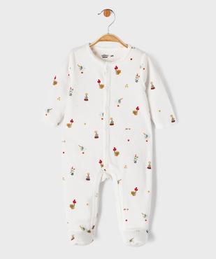 Pyjama en velours ouverture devant à motifs bébé vue1 - GEMO 4G BEBE - GEMO