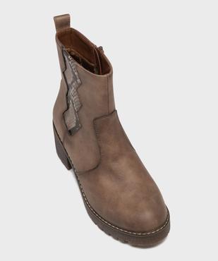 Boots à semelle crantée avec empiècement sur la tige femme - Emilia Rosa vue5 - EMILIA ROSA - GEMO