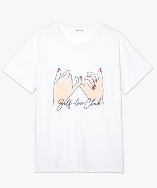 Tee-shirt femme loose à manches courtes et imprimé vue4 - GEMO (G TAILLE) - GEMO