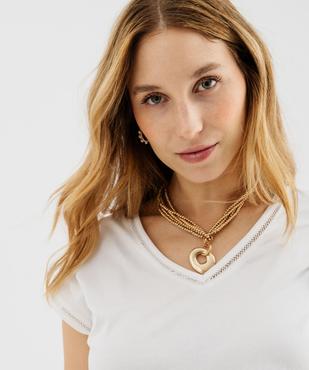 Tee-shirt à manches courtes avec finitions scintillantes femme vue6 - GEMO 4G FEMME - GEMO