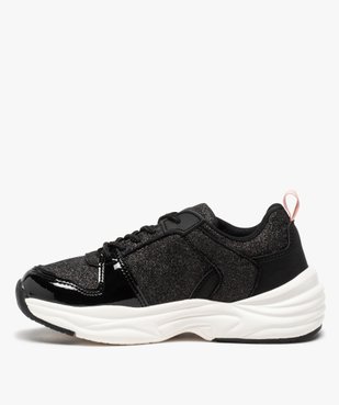 Baskets fille vernies et pailletées à lacets vue3 - GEMO (ENFANT) - GEMO