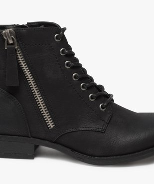 Boots femme style rangers à zip vue6 - GEMO (CASUAL) - GEMO