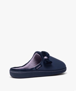 Chaussons femme pantoufles en velours uni avec noeud - Isotoner vue4 - ISOTONER - GEMO