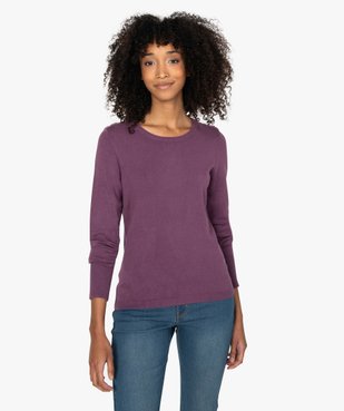 Pull femme en maille fine à col rond et boutons sur les épaules vue1 - GEMO(FEMME PAP) - GEMO