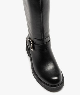 Bottes femme unies à talon plat style motardes vue6 - GEMO (CASUAL) - GEMO