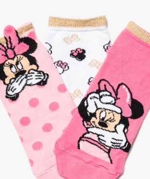 Chaussettes fille tige ultra-courte imprimées Minnie - Disney (lot de 3) vue2 - DISNEY DTR - GEMO