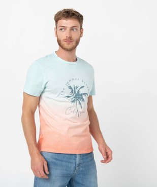 Tee-shirt homme avec motif palmier coloris tie and dye vue1 - GEMO (HOMME) - GEMO