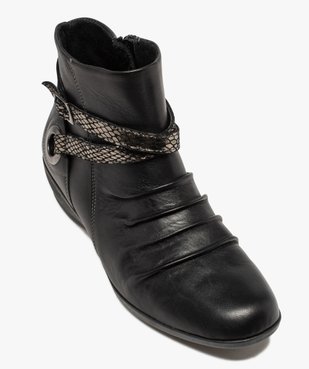 Boots femme confort à talon compensé dessus drapé vue5 - GEMO (CONFORT) - GEMO