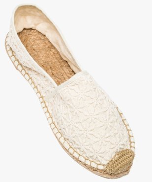 Espadrilles femme en toile brodée ton sur ton vue5 - GEMO (PLAGE) - GEMO
