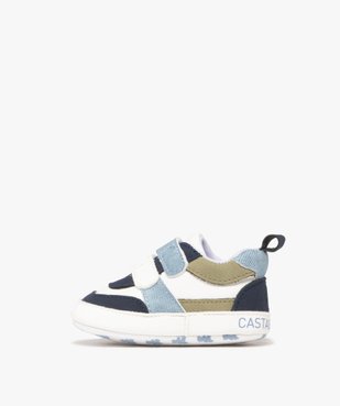 Chaussons de naissance bébé garçon à double scratch style basket - LuluCastagnette vue3 - LULUCASTAGNETTE - GEMO