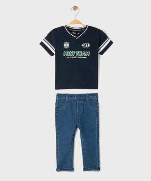 Ensemble 2 pièces jean + tee-shirt manches courtes bébé garçon vue3 - GEMO(BEBE DEBT) - GEMO