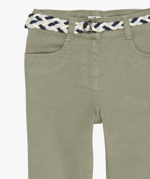 Pantacourt fille en toile avec ceinture tressée vue3 - GEMO (ENFANT) - GEMO