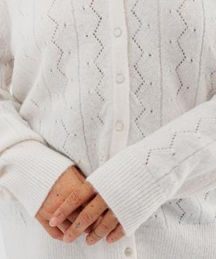 Gilet en maille fantaisie ajourée femme grande taille vue2 - GEMO 4G GT - GEMO