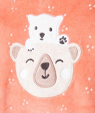 Pyjama bébé à pont-dos en velours à motifs ours vue3 - GEMO(BB COUCHE) - GEMO